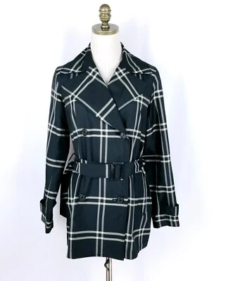 Lauren Ralph Lauren Double Breasted Trenchcoat Jacket Womens Size PS Black Gray - Image 1 of 4
