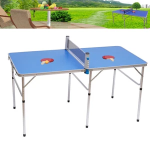 Foldable Ping Pong Table with Net Indoor Outdoor Tennis Table Ping Pong Foldable - Picture 1 of 16