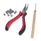 3Pcs Hair Extension Tool Kit Plier Pulling Needle Micro Rings For Professional