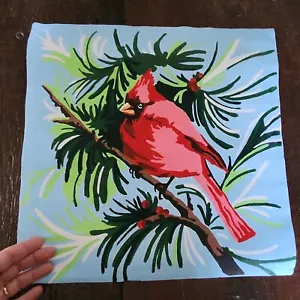 Quadro cardinale dipinto per numero rifinito senza cornice tela 14" x 14" - uccellino - Foto 1 di 8