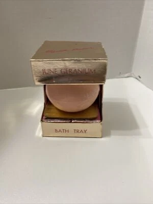 Bandeja de baño de geranio vintage Elizabeth Arden junio sales cubos jabón nuevo Foto 1 de 4