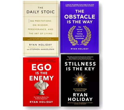 NEW Ryan Holiday 4 Books Collection Set (Ego is the Enemy, Obstacle, Daily Stoic Foto 1 de 4
