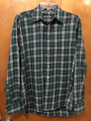 Burberry London Lightweight Green Plaid Button Down Long Sleeve Size M - Image 1 of 4