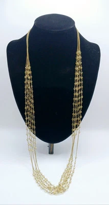 Collar de cadena Talbots Multistrand amarillo claro con cuentas acrílicas 16" Foto 1 de 3