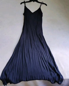 Ralph Lauren Dress Small Maxi Slip Navy Blue Satin Lightweight Capsule Classic - Picture 1 of 16