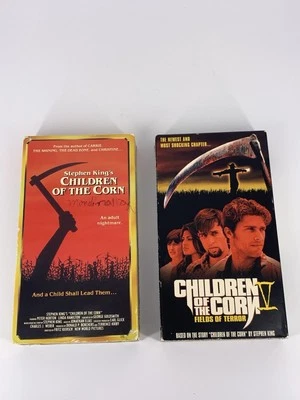 Children of the Corn 1 & V 5 Fields of Terror VHS Horror Lot 1992 & 1999 - Image 1 of 4
