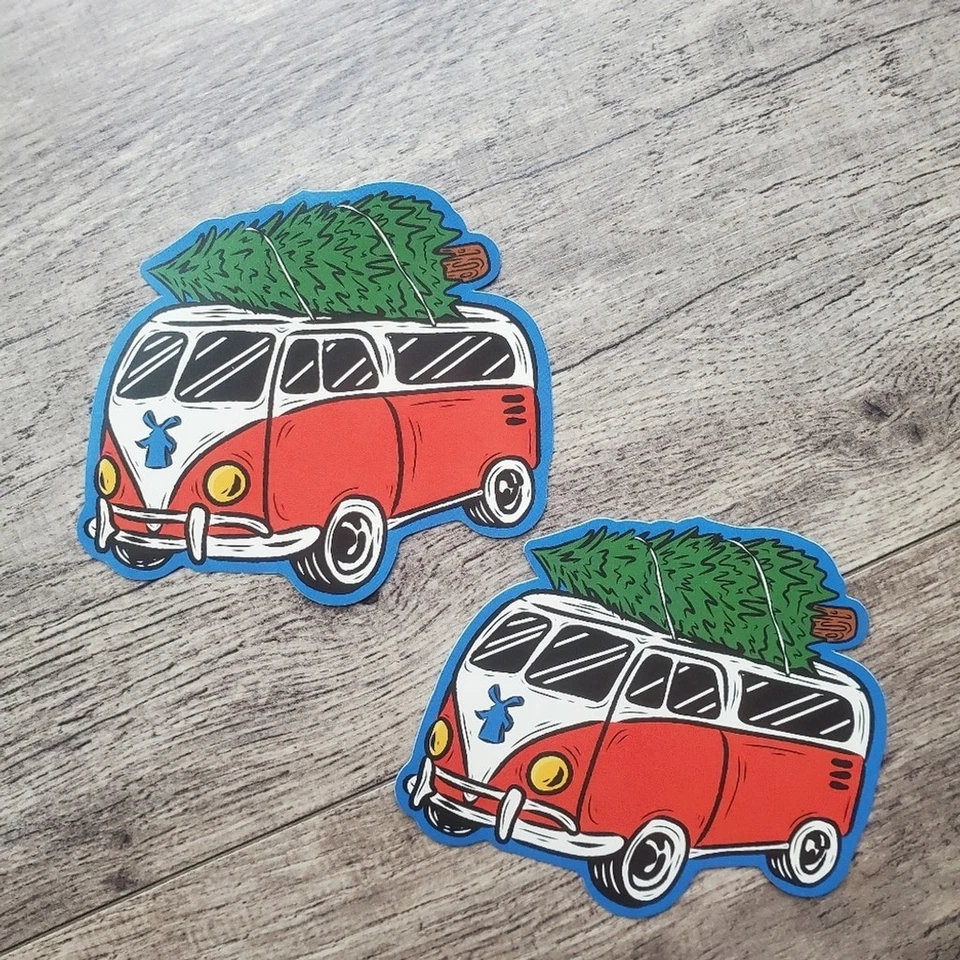 全新 荷兰兄弟贴纸 2025 年 12 月 (2) 圣诞面包车树 — 第 1/4 张图片