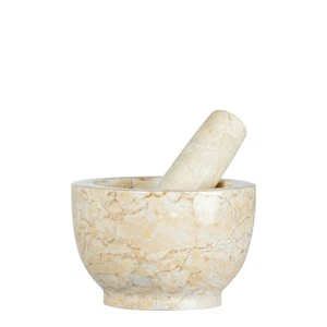 Cilio Champagne Marble Mortar & Pestle, 4-Inch Height - Picture 1 of 1