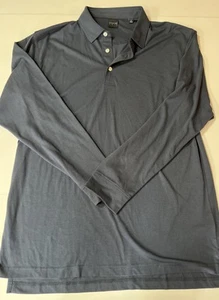 Dunning Men’s navy Cool Max long sleeve golf polo XL - Picture 1 of 7