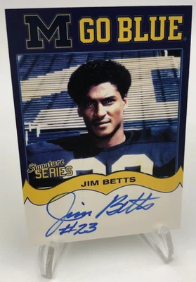 TK Legacy JIM BETTS AUTO Signed MGB70 M GO BLUE Card 1969 MICHIGAN WOLVERINES - Image 1 of 4
