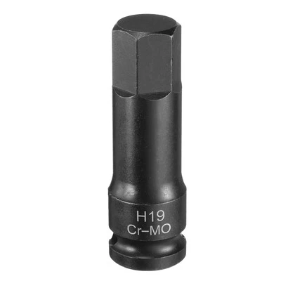 UXCELL 19mm Sechskant-Schlagschrauber-Bit H19 1/2" CR-MO f. Auto-Mechaniker 1 St.