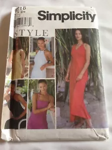 Simplicity Style 9216 Damen Kleid Muster Größe 8-18 ungeschnitten gefüttert Neckholder Empire - Bild 1 von 1