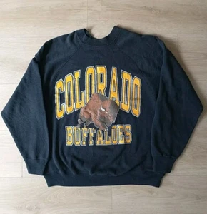 Vintage 90er Sport Grafik Pullover Tultex Oversized S/M schwarz - Bild 1 von 8