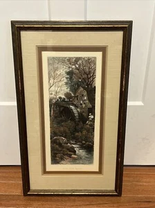 Henry Beckwith, Hand Colored engraving "The Old Mill" with COA 24x14" - Picture 1 of 6