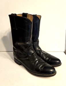 Women's Justin Roper L3707 Black Leather Cowboy Western Boots Size 7D - Nice!! - Picture 1 of 10