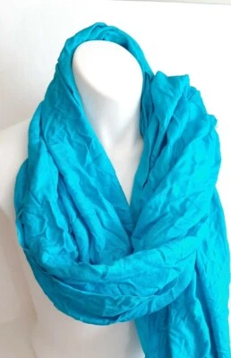Bijoux Terner Turquoise Scarf NWT, pseudo pashmina fringe - Image 1 of 4