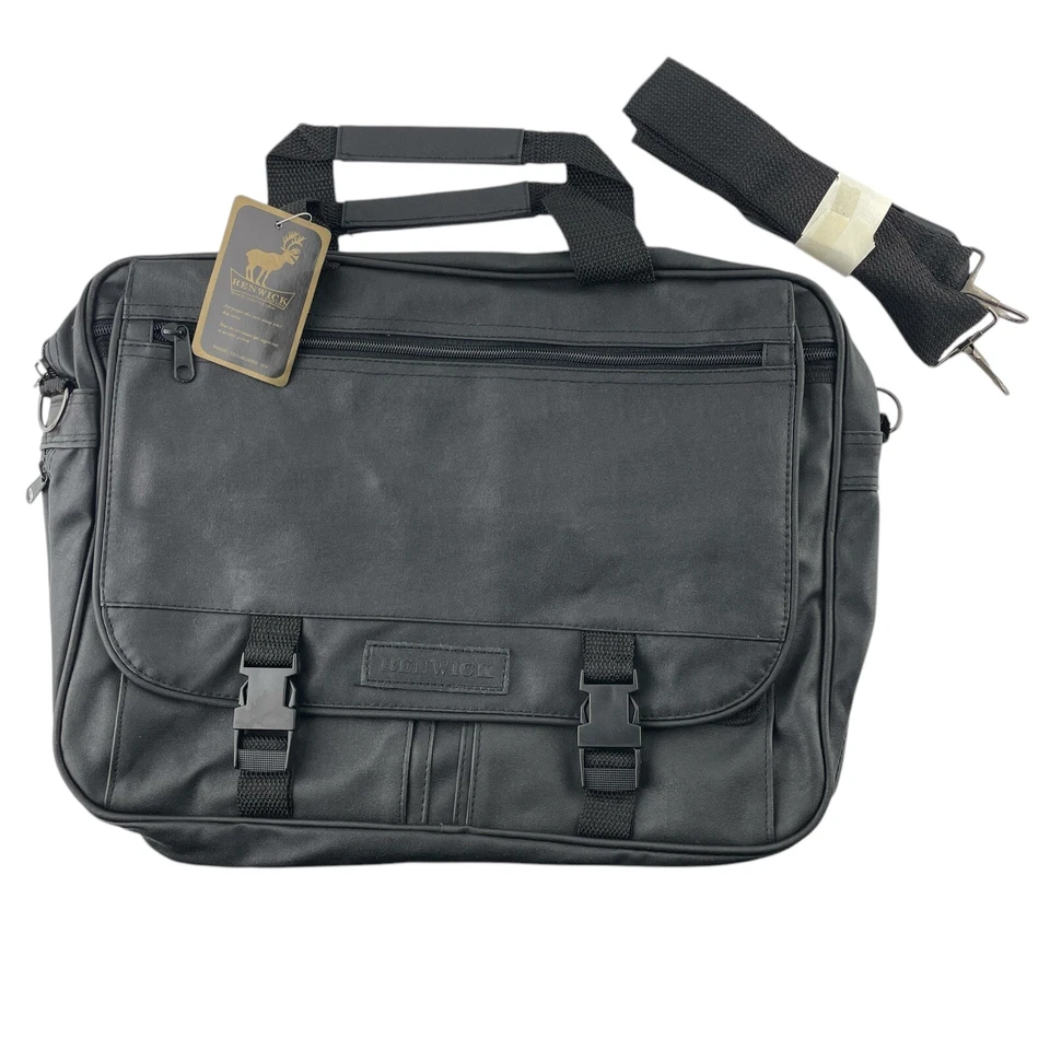 Bolso de hombro Renwick negro brillante 15x12x3 pulgadas Foto 1 de 4