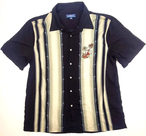 Croft & Barrow Men's Shirt Black XL Beige Short Sleeve Collared Button-Up - Picture 1 of 8