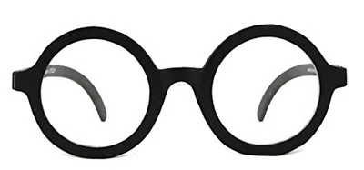 Harry Potter Round Eye Glasses Nerd Black Nerdy Geek Costume Accessory Brainy - Image 1 of 4