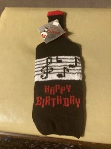 WINE Bottle Knit Country Sweater Cover Pull Over Happy Birthday Multicolored - Picture 1 of 6