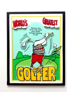 Funky Photo Picture Frame Heavy Chip Board Insert Your Face WorldGreatest Golfer - Picture 1 of 4