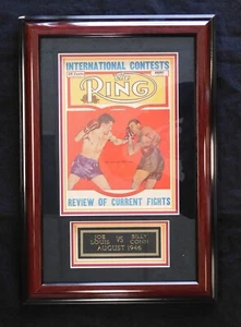 Joe Louis Vs Billy Conn - Agosto 1946 Revista The Ring Enmarcada - Imagen 1 de 5