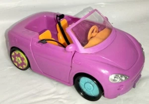 POLLY POCKET SPORTS CAR HOT PINK CONVERTIBLE ORANGE INSIDE MINI 2006 TOY MATTEL - Picture 1 of 7