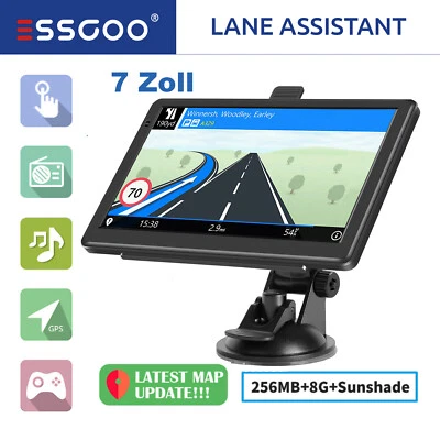 ESSGOO 7 Zoll Auto LKW GPS Navigationsgerät Navi Tragbar Kostenlose DE-EU-Karte - Bild 1 von 4