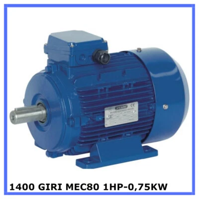 EUROMOTORI motore elettrico trifase 1400 giri V380 per compressore betoniera mec80 1HP