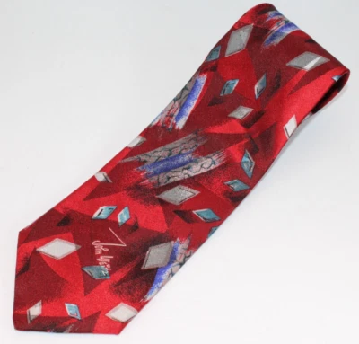 Vintage John Weitz 100% Silk Geometric Abstract Polyester Tie Made In USA 57x4 - Image 1 of 4