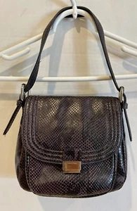 Calvin Klein Purple Snake Skin Faux Leather Shoulder Bag Handbag - Picture 1 of 12