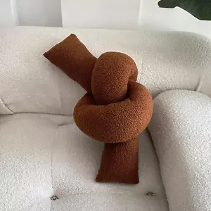 Caramel Knot Pillow Long Shaped Soft Knot Plush Pillow Cushion Home Decoration T - Picture 1 of 12