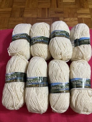 8 Skein Lot Sirdar "Highlander Chunky" Wool Acrylic Beige Yarn - Image 1 of 4