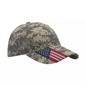 FLAG USA Hat Cap Digital Patriotic Adjustable One Size Baseball Trucker 6 Panel - Picture 1 of 17