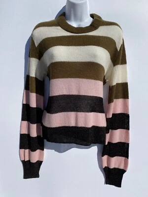 Rag & Bone Annika in Pink Multi Striped  Knit Cashmere Blend Sweater S  - Image 1 of 4