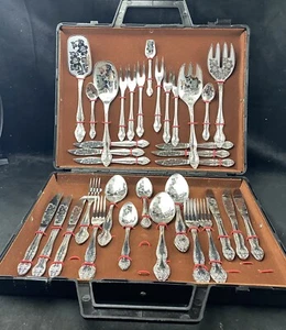 Cubiertos florales esmerilados de acero inoxidable China modernos 6 lugares más servir - Imagen 1 de 9