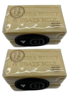2x NATM Set Von 2 Manuka Honig & Ziegen Milch Triple Gefräst Seife - Bild 1 von 4