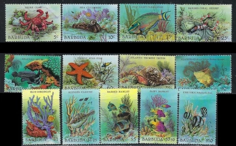 Barbuda 877-89 MNH 1987 Marine Life (an7072) Cover