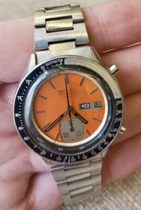 ✅ SEIKO - seltene Vintage Automatik Chronograph Uhr - 6139-6040-Orange - JAPAN ✅ - Bild 1 von 11