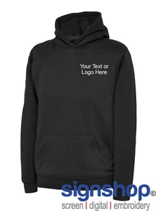UC503 Hoodie Sweatshirt Personalised Embroidered Children's Hooded - Picture 1 of 23