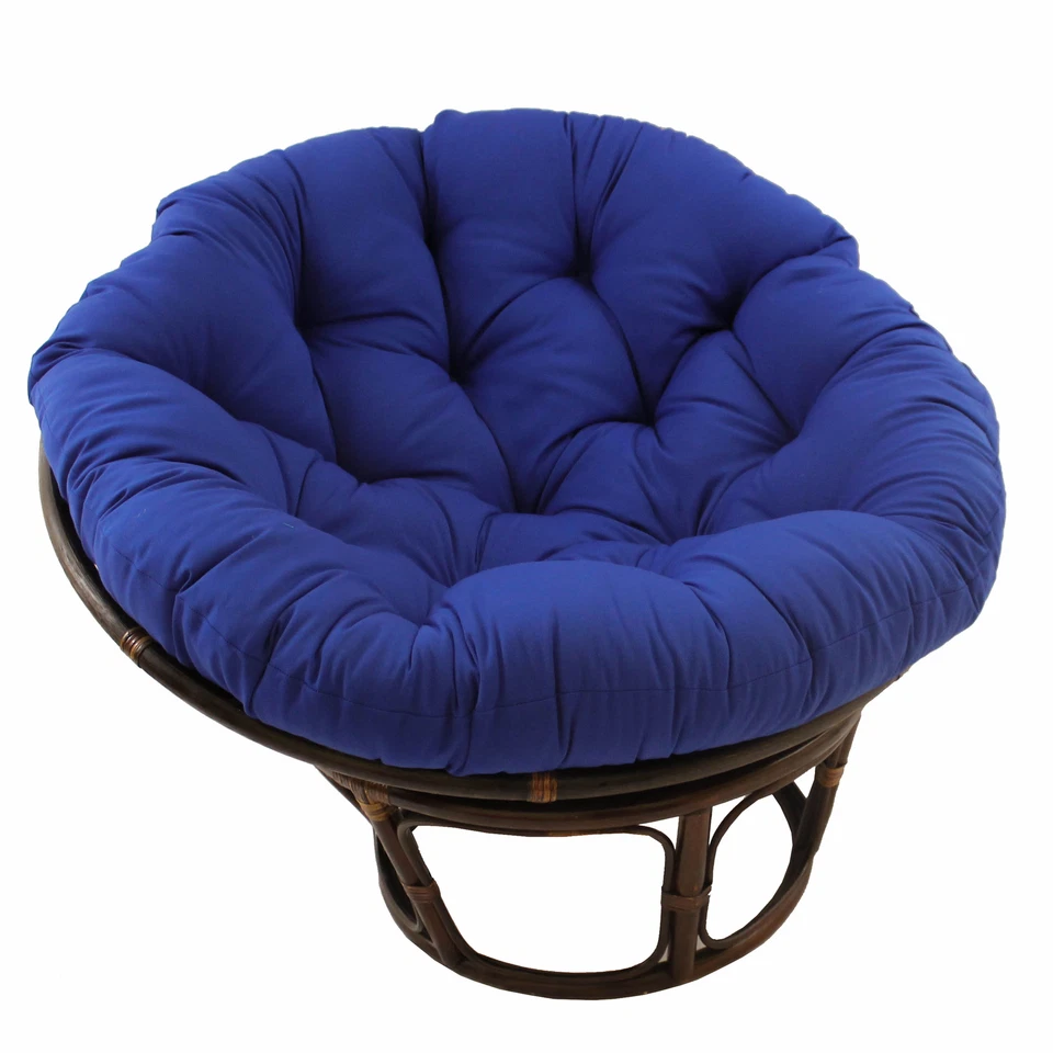 International Caravan Bali Rattan Papasan Chair-royal Blue