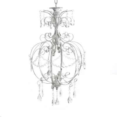 Lampadario ANTICO grigio shabby chic monobraccio sospensione casa di campagna - Immagine 1 di 2