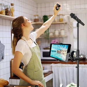 New Universal Microphone Mic Stand Clamp Mount Holder for iPad/Android Tablet PC - Photo 1 sur 14