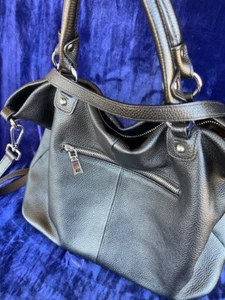 Kattee Women's Soft Genuine Leather Tote Bag, Top Satchel Purses Handbags Black - Picture 1 of 8