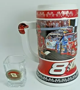 Anheuser Busch Stein CS 502 Run In The Red Dale Earnhardt Jr 2002 And Shot Glass - Picture 1 of 10
