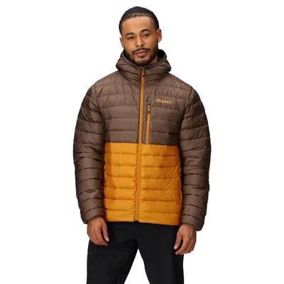 Marmot Highlander Hoody Men's Winter Jacket, Claystone/Honey Glaze, X-Large - Image 1 of 4