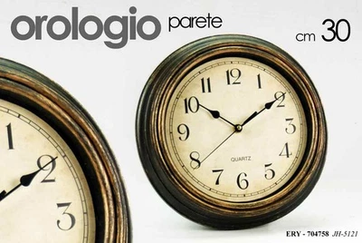 OROLOGIO DA PARETE MURO MECCANISMO SILENZIOSO ANALOGICO Quarzo VINTAGE 30 CM - Immagine 1 di 4