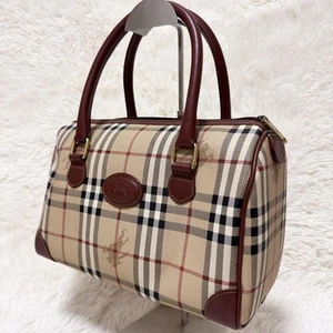 Burberry Nova Check Handbag Pvc Leather Tote Bag Shoulder Bag Designer Purse - Picture 1 of 15