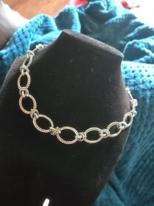 Cookie Lee Silver Tone Oval Link Chain Necklace toggle #768 - Picture 1 of 6