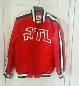 Chaqueta de bombardero universitaria Atlanta Hawks Starter “Original Since 1971” para hombre grande Y2K - Imagen 1 de 17